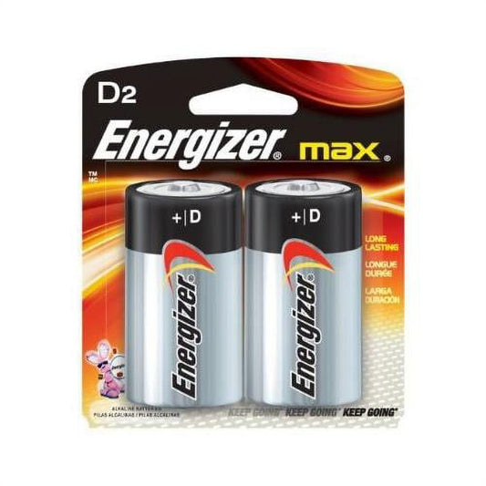 2 Pack Energizer MAX Alkaline Size D Batteries 1.5V, 2 Per Package