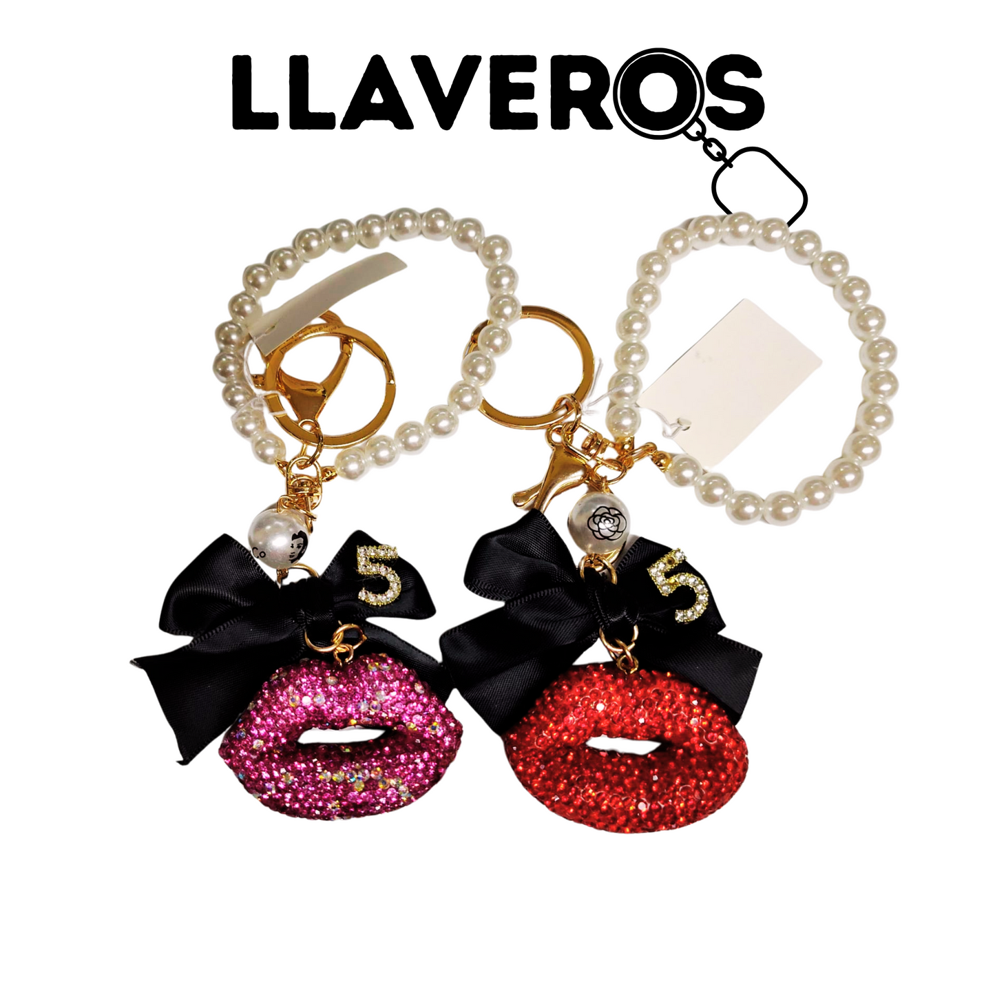 LLAVERO CON LABIOS DE DIAMANTES DE IMITACIÓN