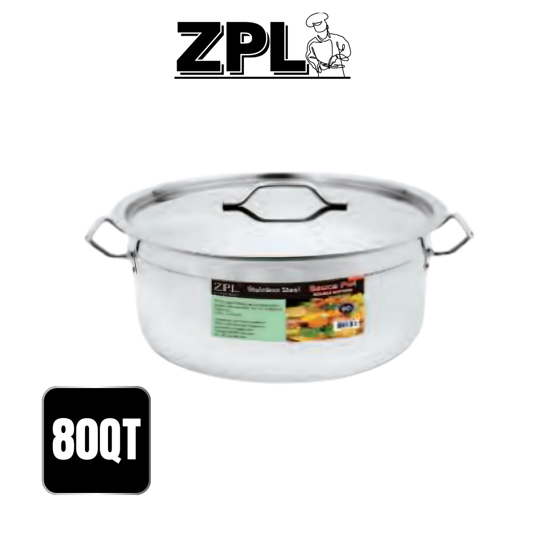 ZPL 80Qt STAINLESS STEEL SAUCE POT DOUBLE BOTTOM