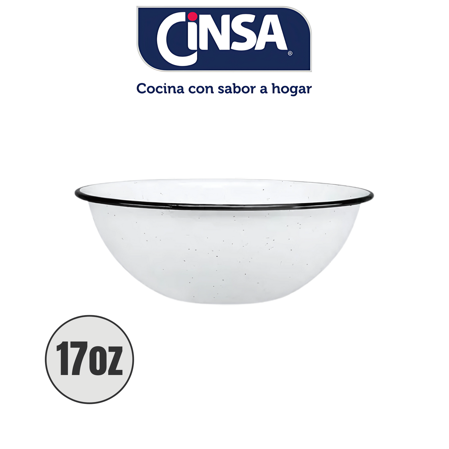 CINSA B 17OZ PLATO PARA CALDOS BLANCO JASPEADO