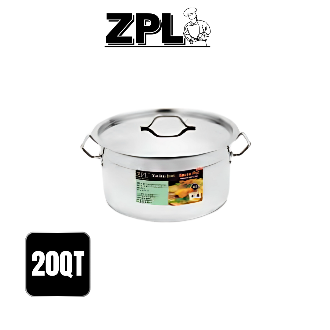 ZPL 20QT STAINLESS STEEL SAUCE POT DOUBLE BOTTOM
