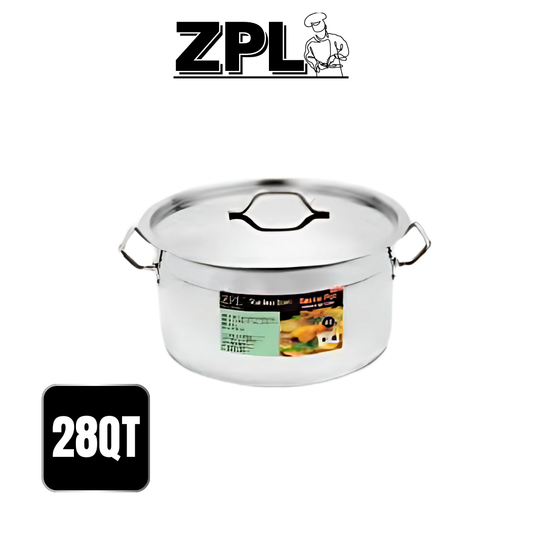 ZPL 28Qt STAINLESS STEEL SAUCE POT DOUBLE BOTTOM