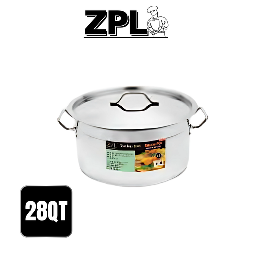 ZPL 28Qt STAINLESS STEEL SAUCE POT DOUBLE BOTTOM