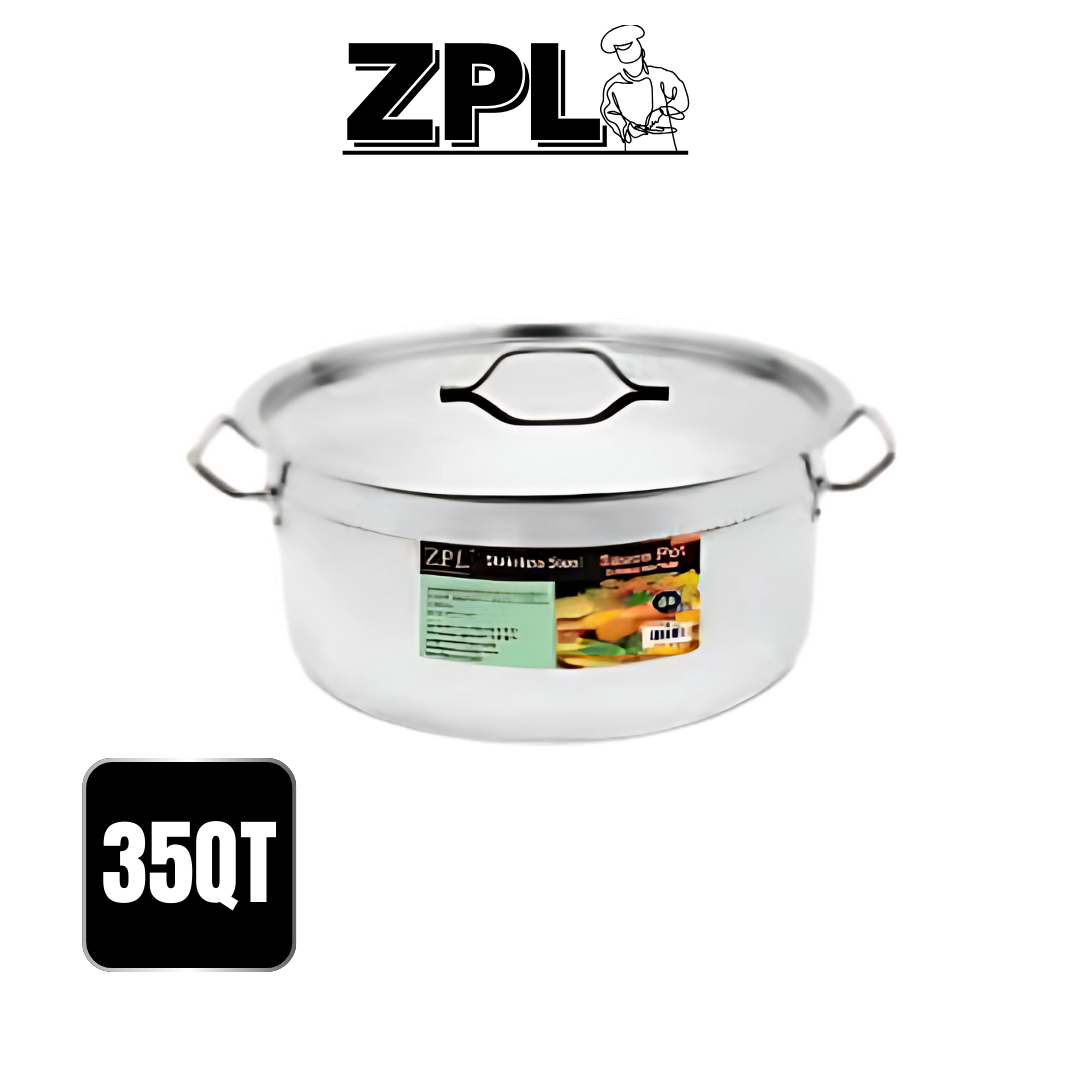 ZPL 35Qt STAINLESS STEEL SAUCE POT DOUBLE BOTTOM