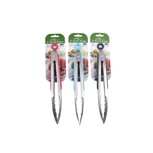 12 Stainless Steel Food Locking Tong with Silicone Grip Sides