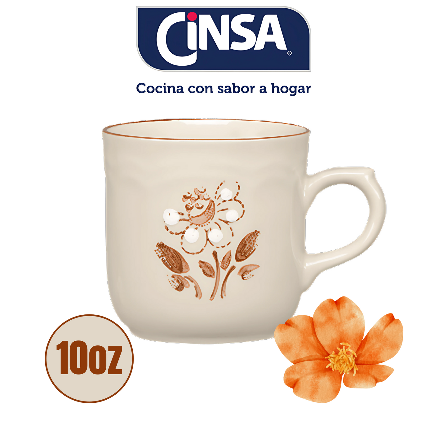 CINSA FO 10OZ TAZA FLOR DE OTOÑO