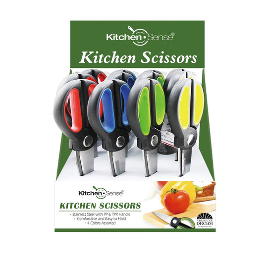 KITCHEN SENSE SCISSORS PDQ ASSORTED COLORS
