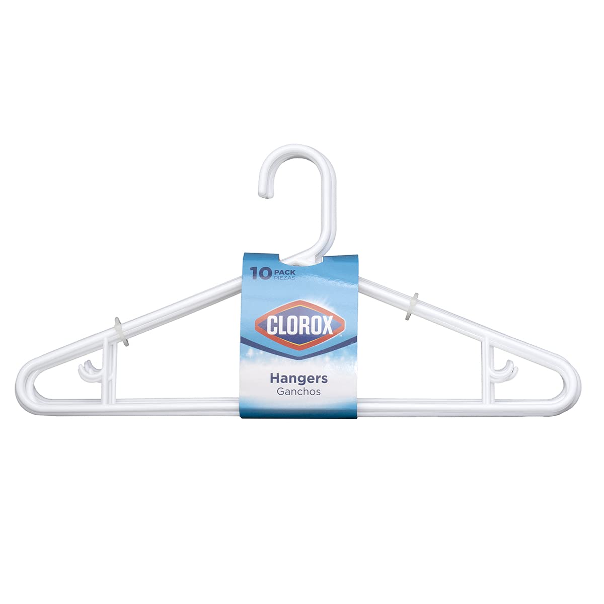 CLOROX PLASTIC HANGER 10PK WHITE
