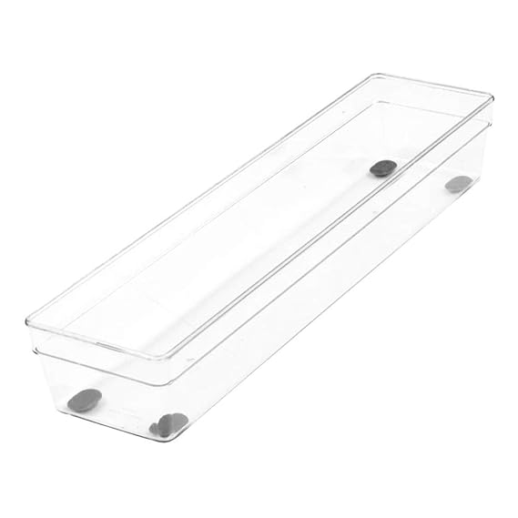 GLAD ORG BIN W NONSLIP FEET RECT CLEAR 9.6X3X2.2IN
