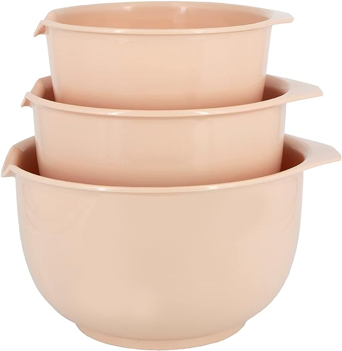 Glad 3pc mixing bowl set 6.5in, 7.5in,8.5in sin Blush