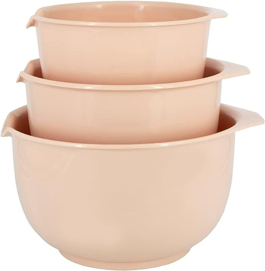 Glad 3pc mixing bowl set 6.5in, 7.5in,8.5in sin Blush