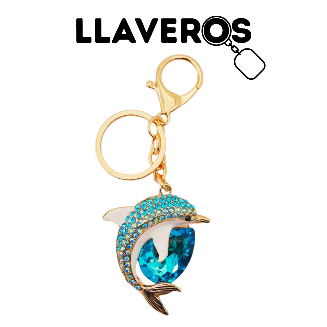 LLAVERO DE METAL Y DIAMANTES