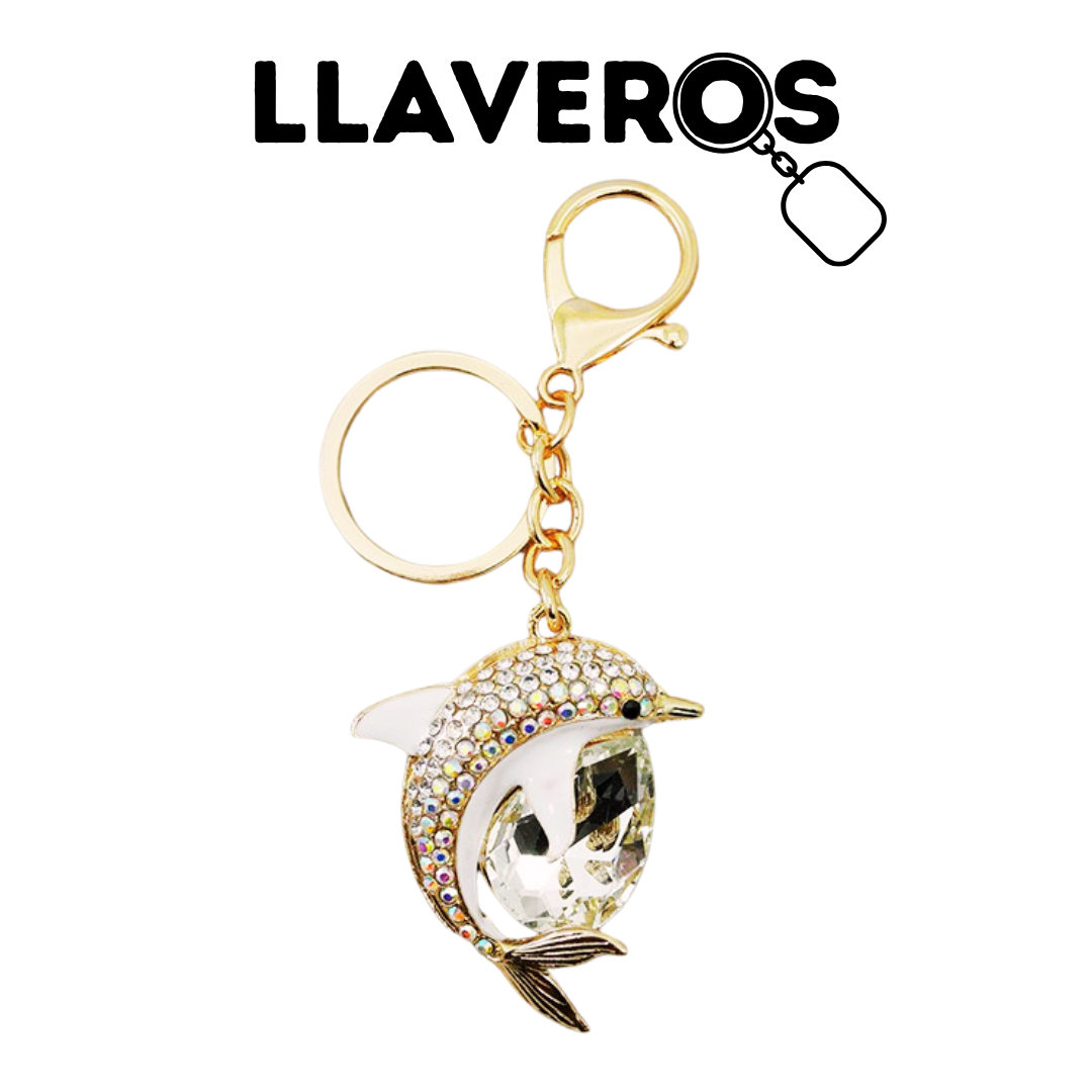 LLAVERO DE METAL Y DIAMANTES