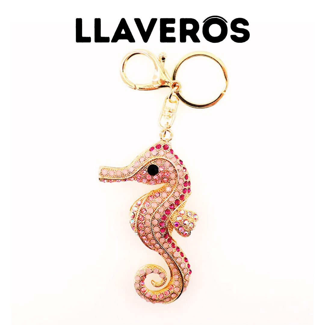 LLAVERO DE METAL Y DIAMANTES