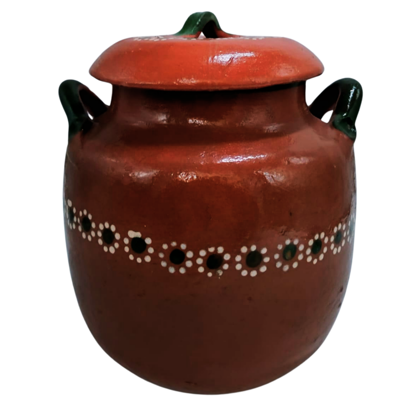 OLLA DE FRIJOLES MEXICANA DE BARRO DE 6LT