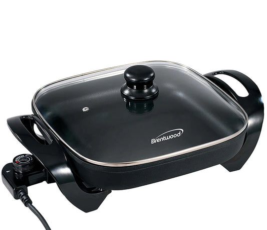Brentwood Non-Stick Electric Skillet with Glass Lid 12"