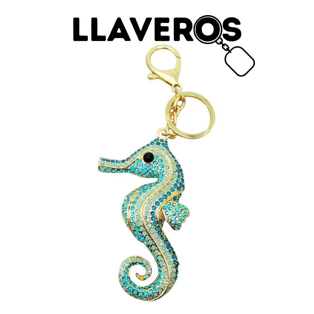 LLAVERO DE METAL Y DIAMANTES