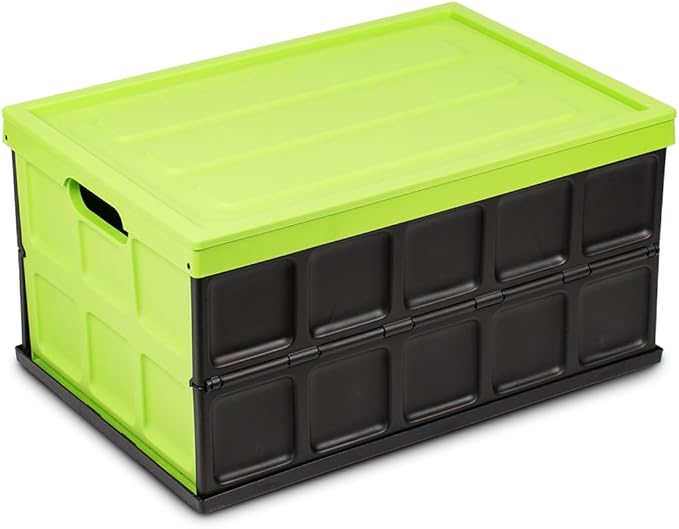 GLAD COLLAPSIBLE STORAGE BOX W/ LID 48L GREEN