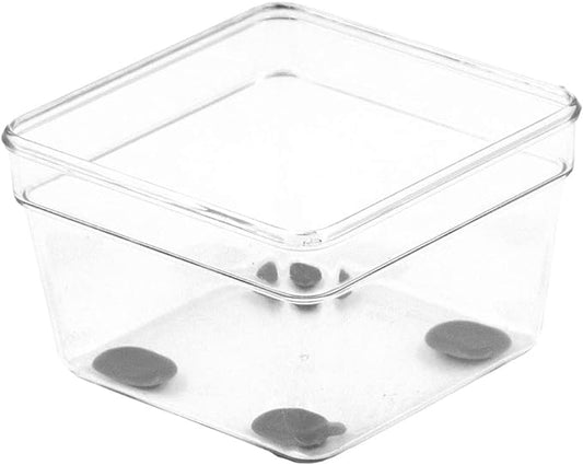 GLAD ORG BIN W NONSLIP FEET SQUARE CLEAR 3X3X2.2IN