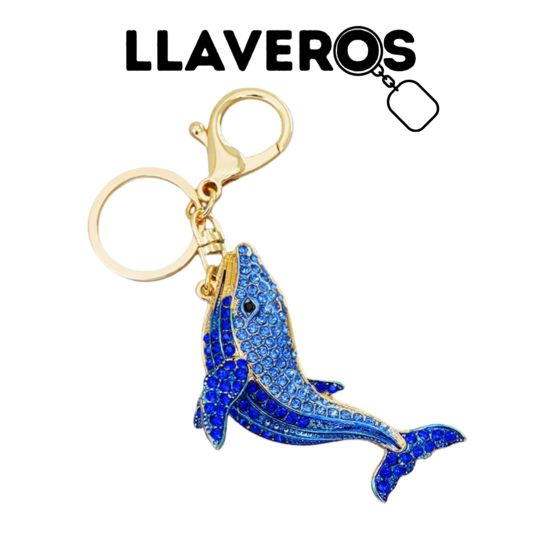 LLAVERO DE METAL Y DIAMANTES