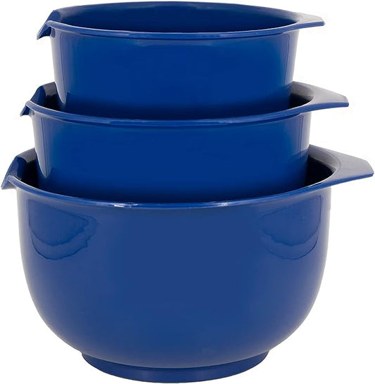 Glad 3pc mixing bowl set 6.5in, 7.5in,8.5in classic blue