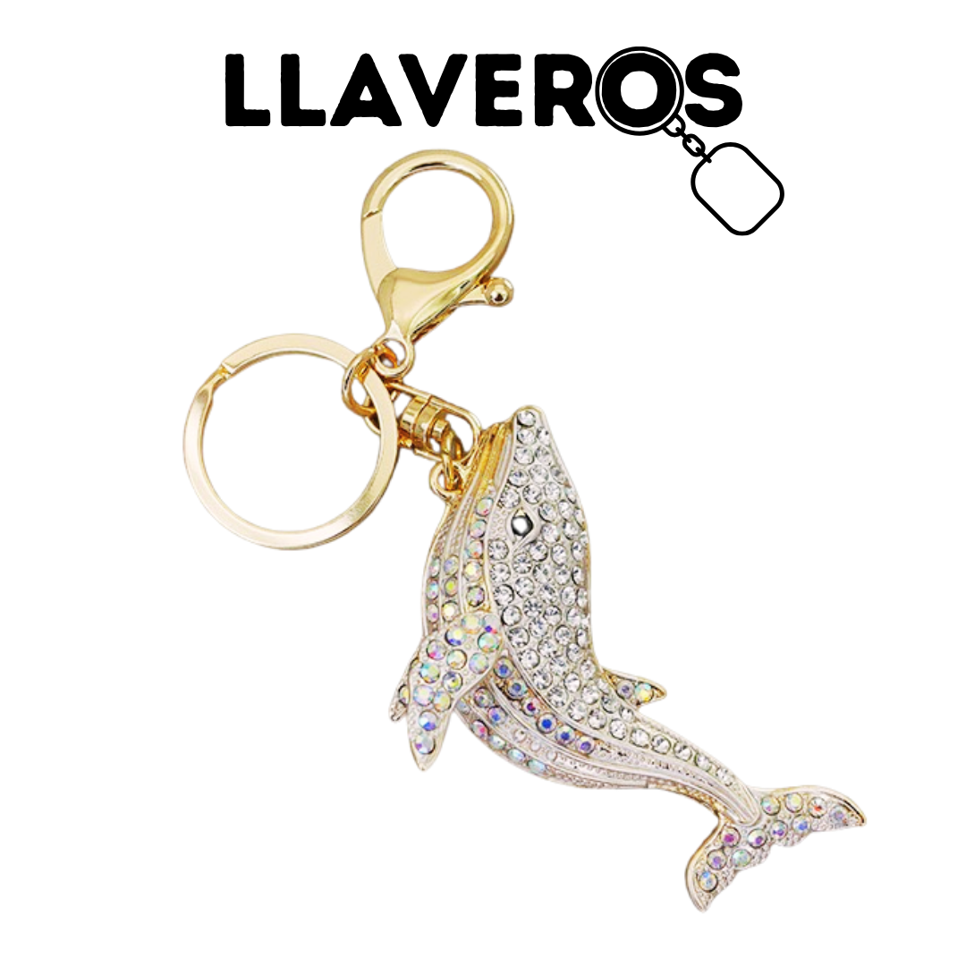 LLAVERO DE METAL Y DIAMANTES