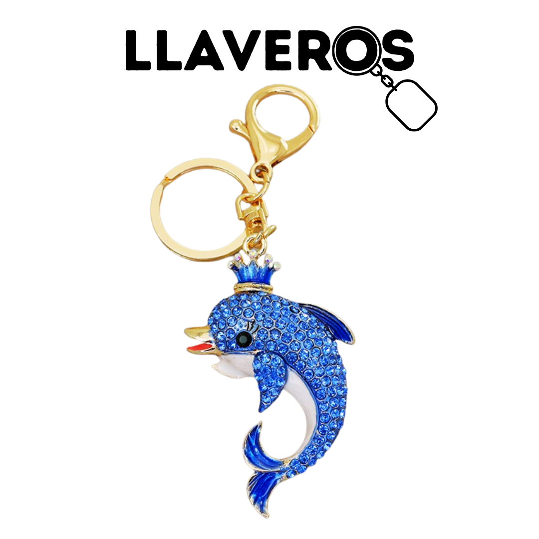 LLAVERO DE METAL Y DIAMANTES