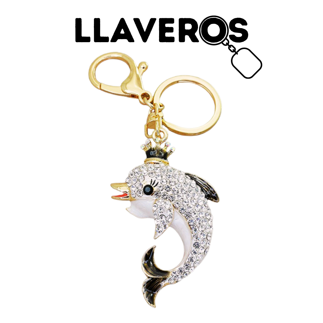 LLAVERO DE METAL Y DIAMANTES