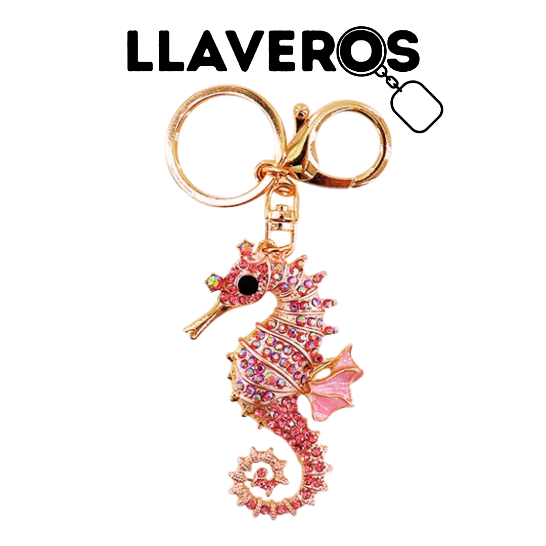 LLAVERO DE METAL Y DIAMANTES