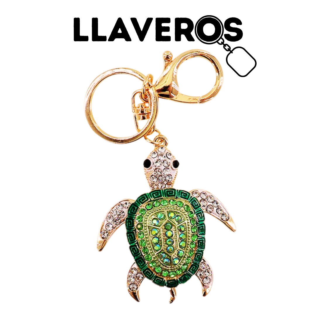 LLAVERO DE METAL Y DIAMANTES