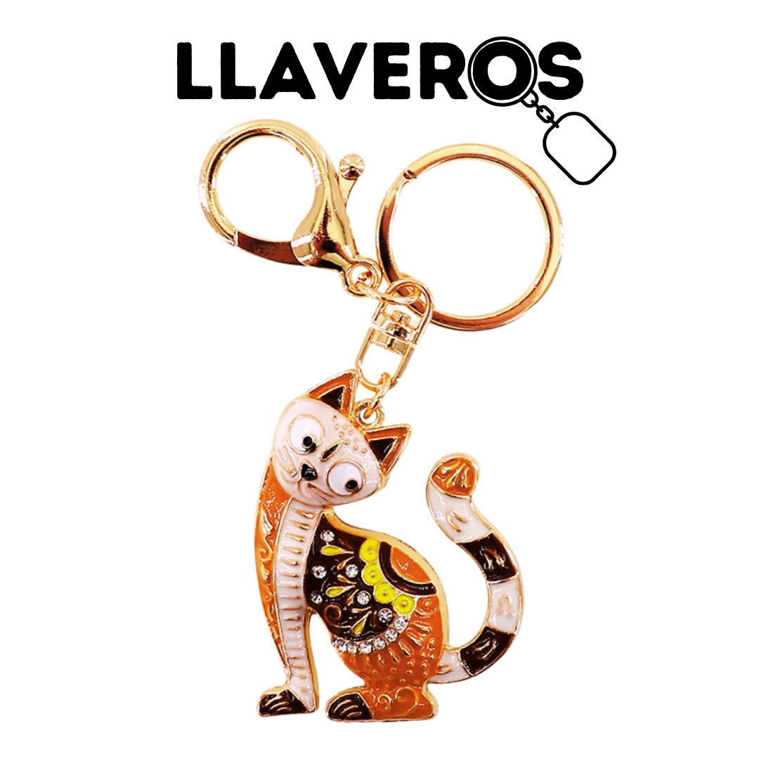 LLAVERO DE METAL Y DIAMANTES