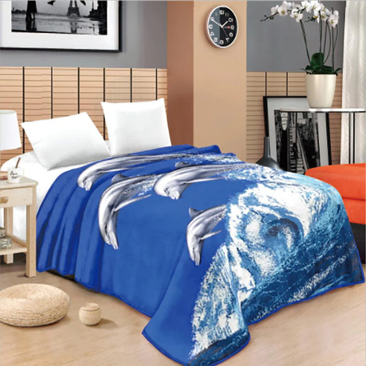 DAHDOUL STAR ANIMAL ASSORT-B 1PLY 5ST09 BLUE DELFINES