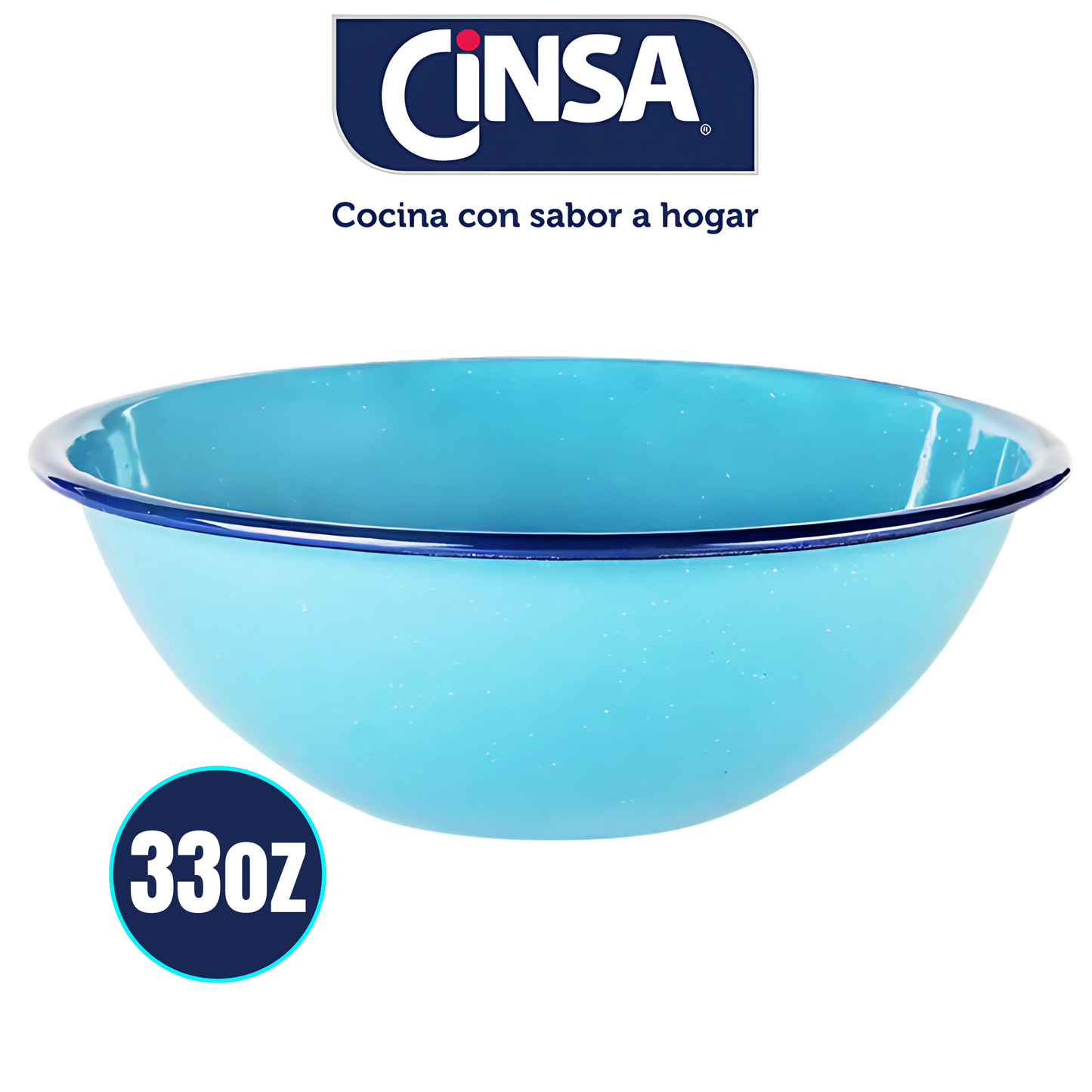 CINSA T 33OZ PLATO PARA CALDOS AZUL TURQUESA