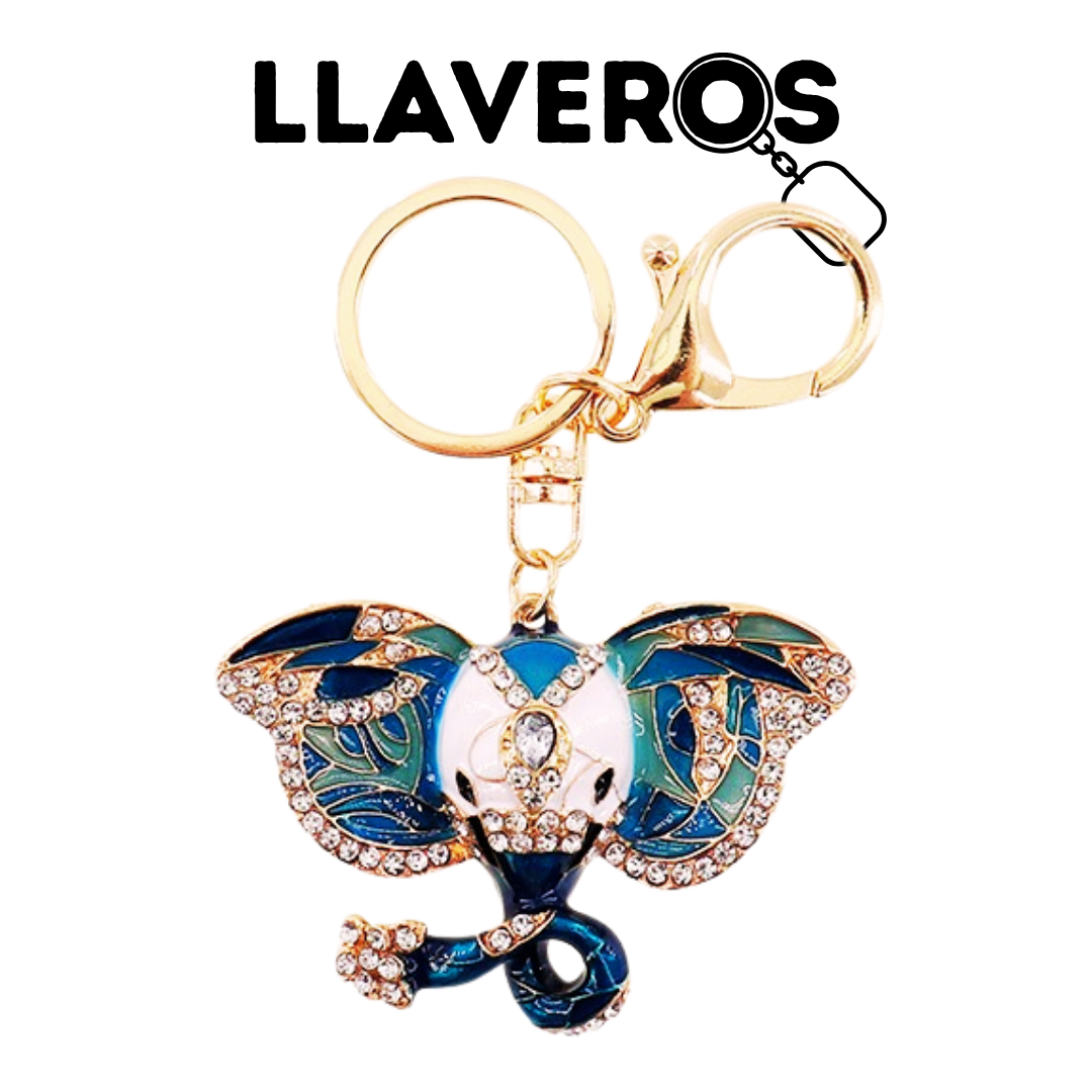 LLAVERO DE METAL Y DIAMANTES