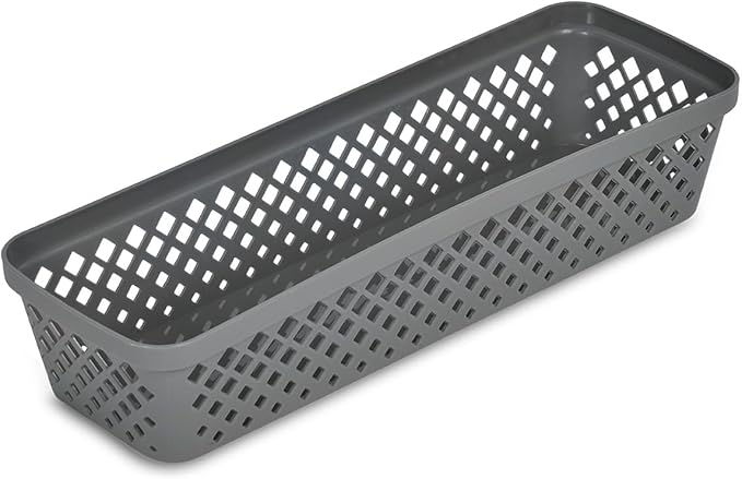 GLAD DIAMOND MULTI-PACK STORAGE BASKETS 2PK NARROW GREY
