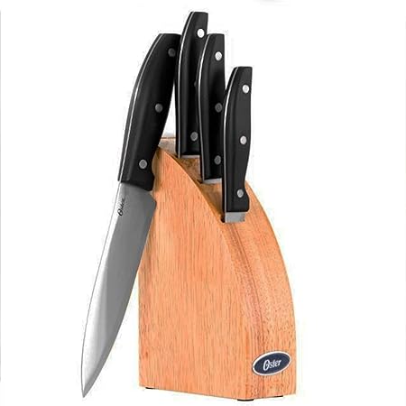 GH GRANGER 5 PC SS CUTLERY SET W/ PP HANDLE - HALFMOON NATURAL WOOD BLOCK - W/ GBX