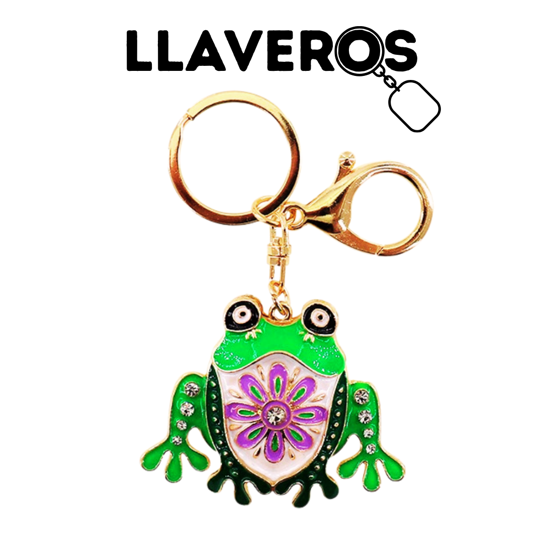 LLAVERO DE METAL Y DIAMANTES