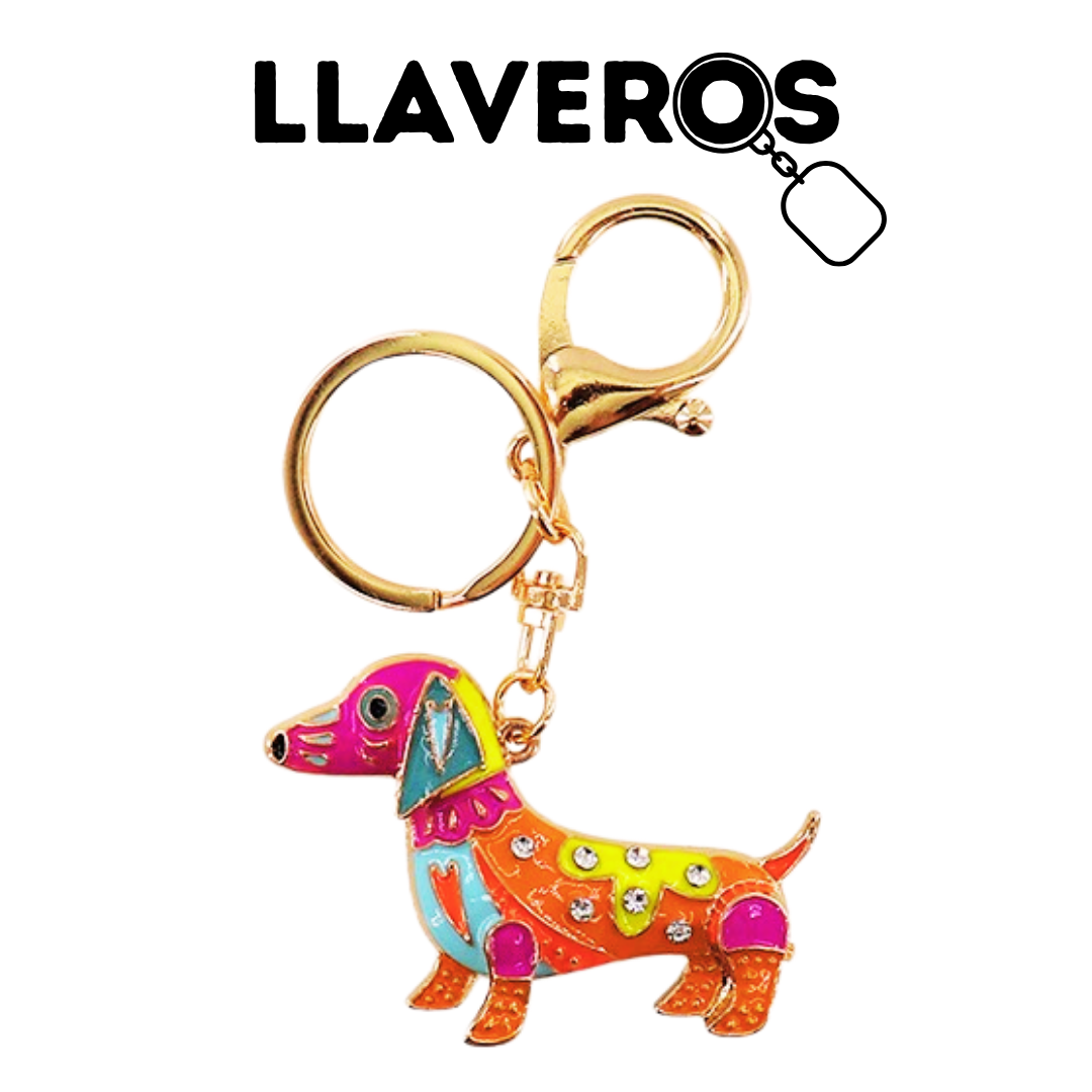 LLAVERO DE METAL Y DIAMANTES