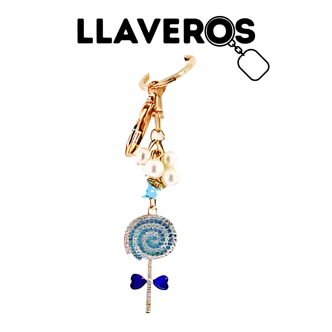 LLAVERO DE METAL Y DIAMANTES