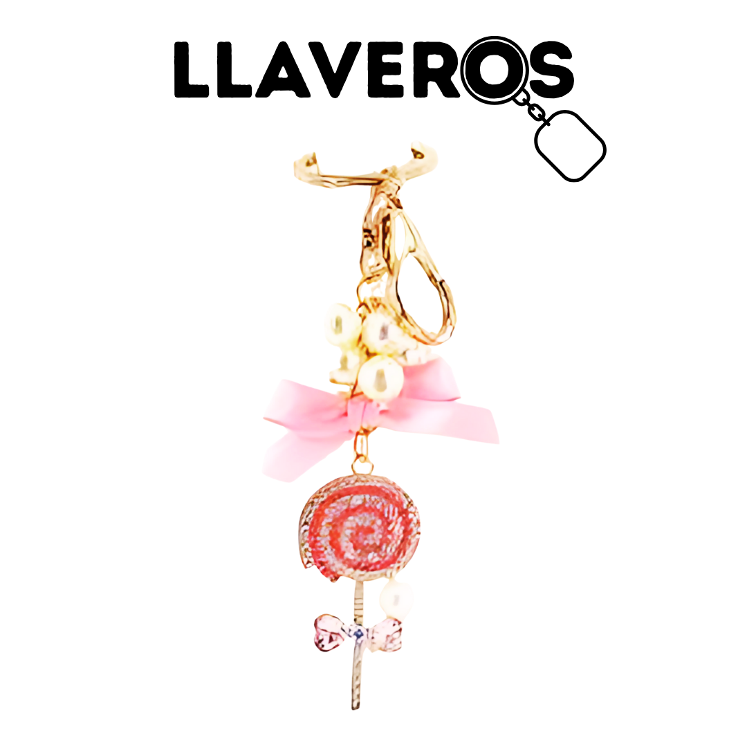 LLAVERO DE METAL Y DIAMANTES