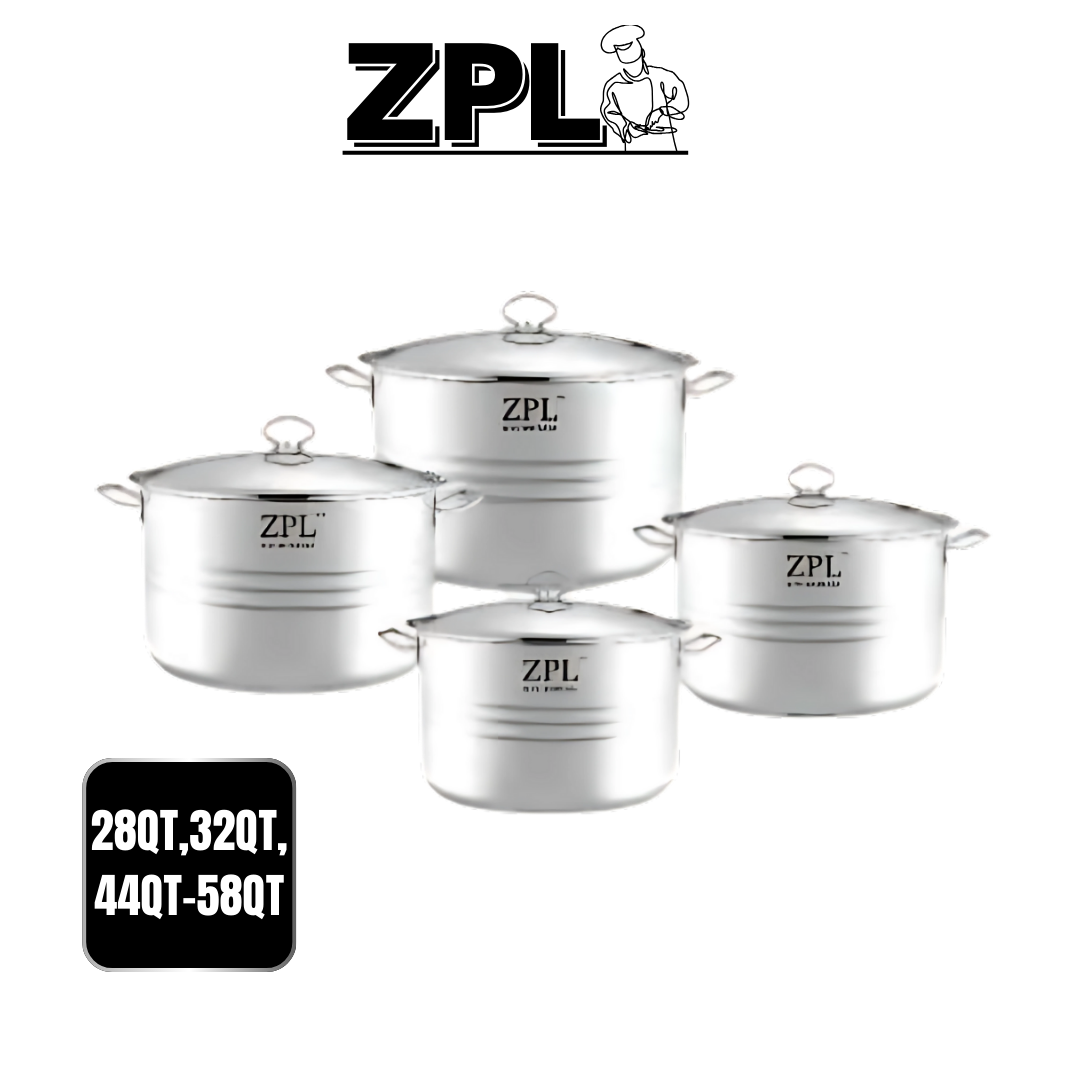 ZPL 28Qt-32Qt-44Qt-58Qt S/S CASSEROLE WITH LID 4 PC