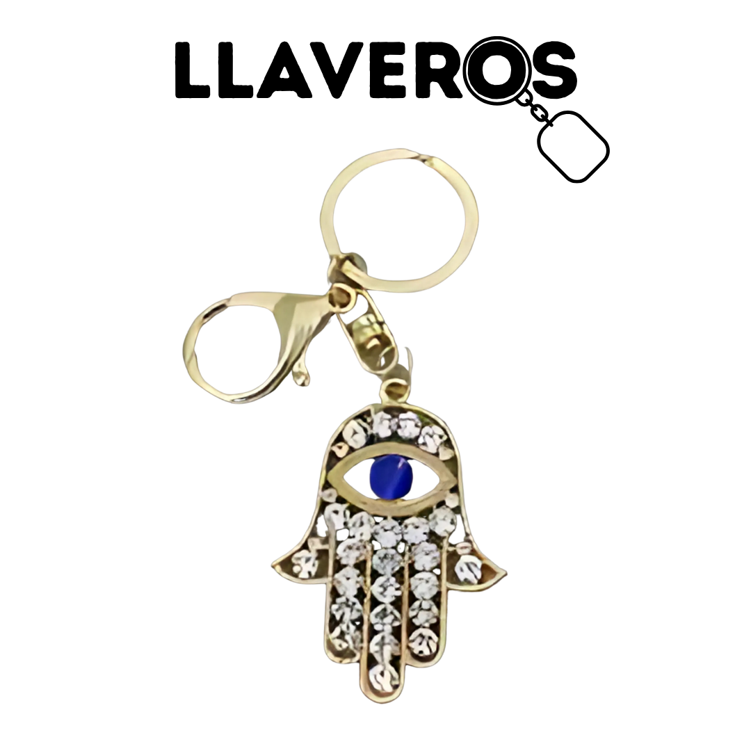 LLAVERO DE METAL Y DIAMANTES