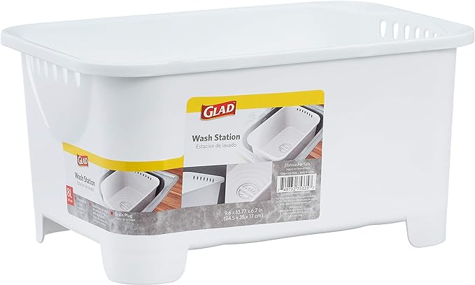 GLAD MULTI PURPOSE  WASH BASIN W/ DRAINER WHITE