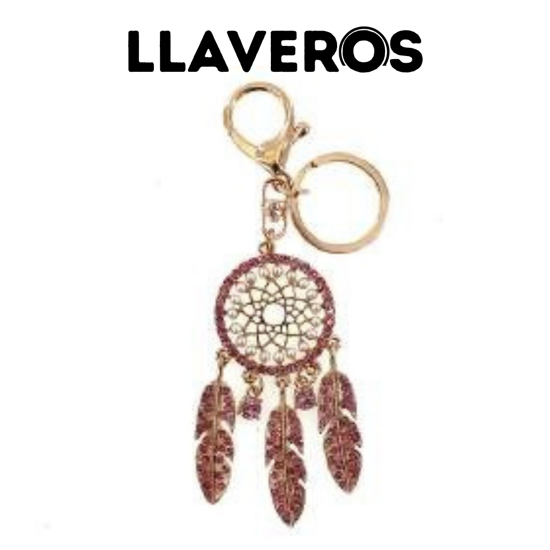 LLAVERO DE METAL Y DIAMANTES