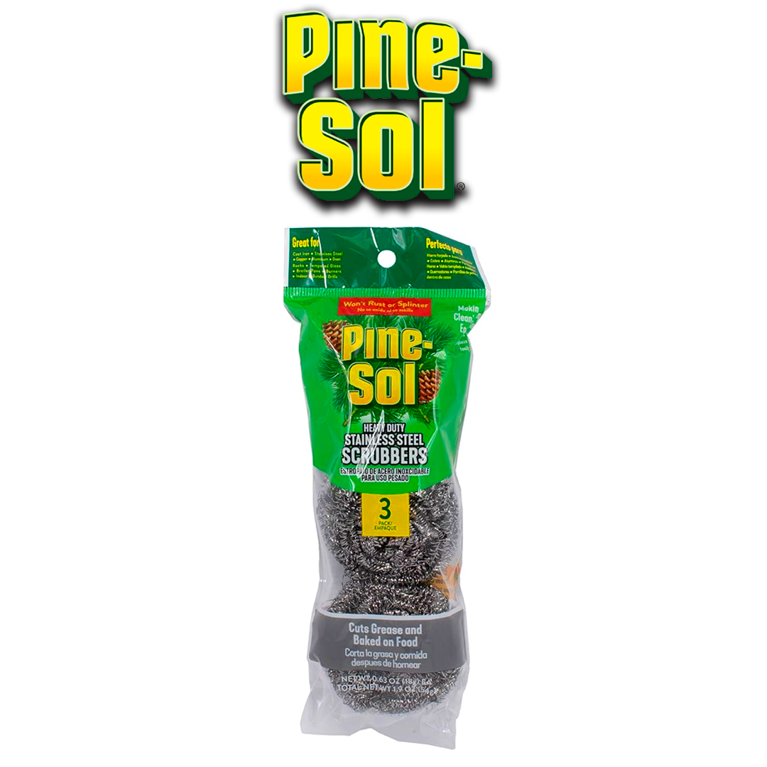 PINE-SOL STAINLESS STEEL  SCRUBBERS 3PK