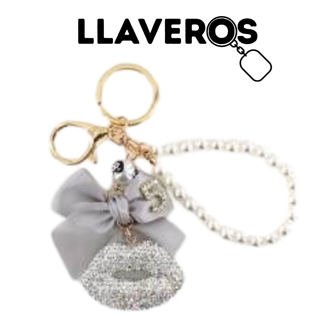 LLAVERO CON LABIOS DE DIAMANTES DE IMITACIÓN