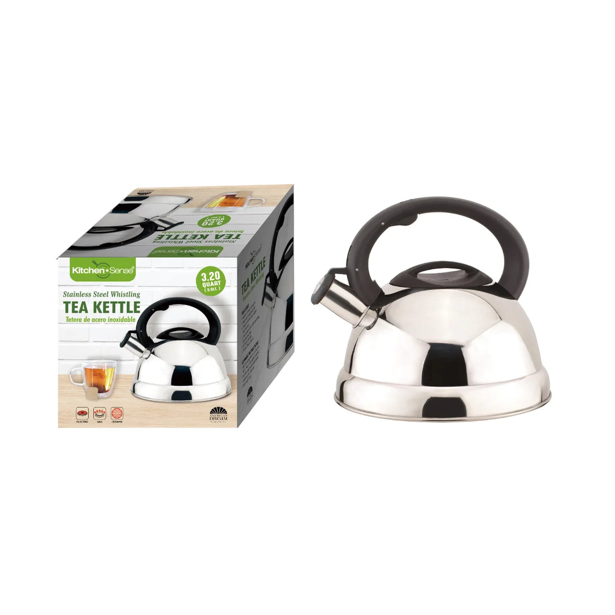 kitchen sense 3 Liter S.S Whistling Tea Kettle with Nylon auto handle