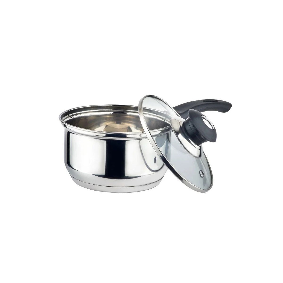 KITCHEN SENSE 1.2QT Stainless Steel Sauce Pan with Glass Lid