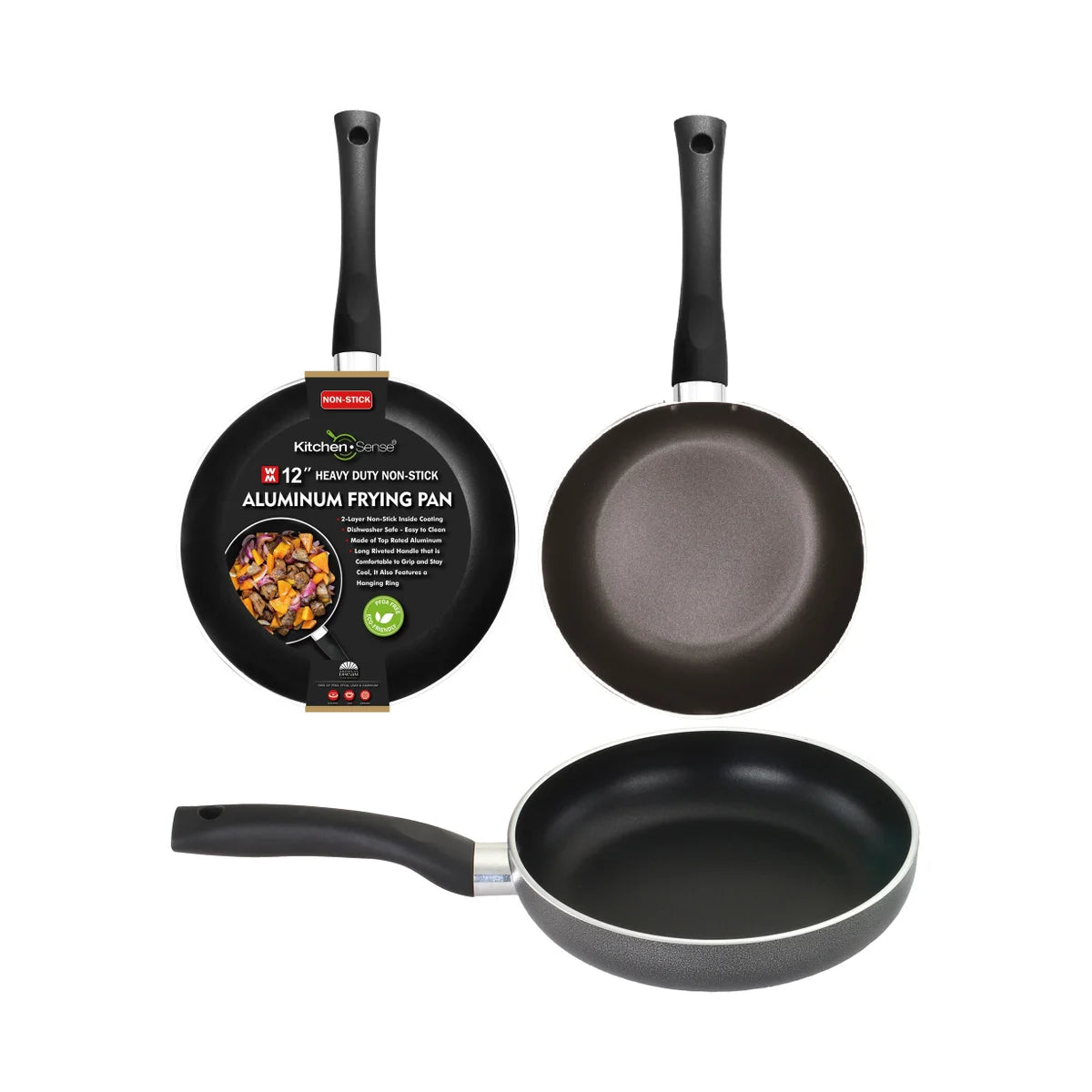 KITCHEN SENSE 12" Heavy Duty Non-Stick Fry Pan