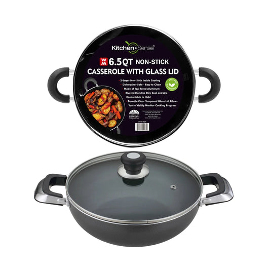 KITCHEN SENSE 6.5Qt Casserole with Glass Lid